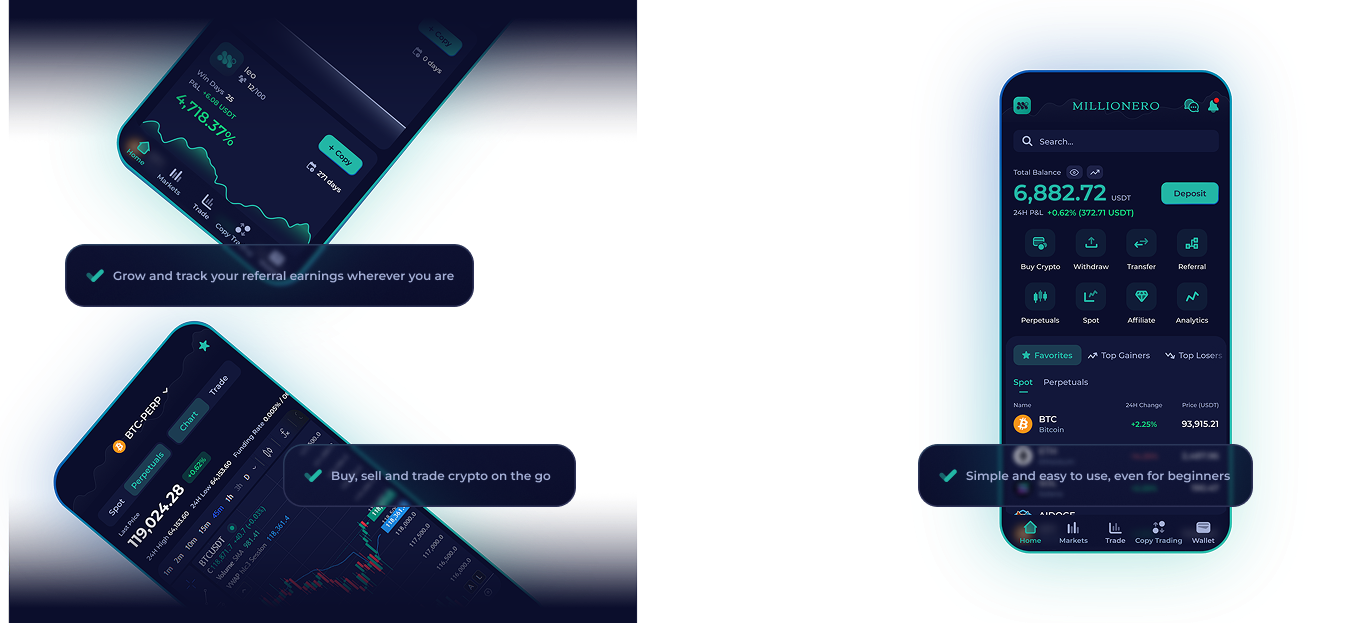 Millionero: Simple Crypto Exchange For Spot & Perpetuals